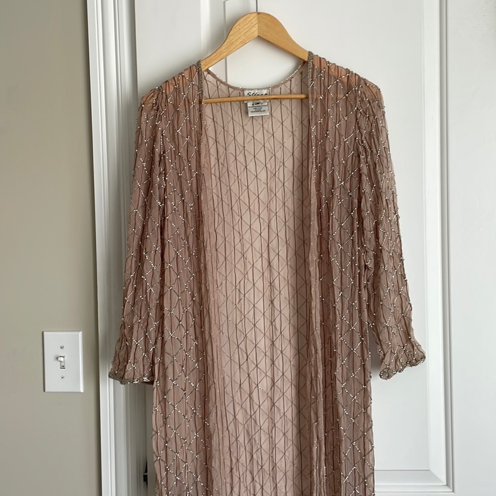 100% Silk Beaded Cardigan